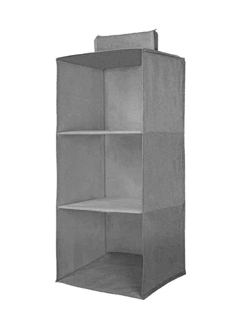 Hanging Wardrobe Organizer- 3 Shelves Non-Woven Fabric Hanging Storage Wardrobe Organizer